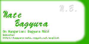 mate bagyura business card